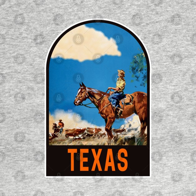 Vintage Texas Travel Decal by fearcity